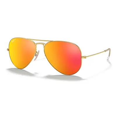 Ray-Ban Sunglasses Unisex Aviator Flash Lenses - Gold Frame Orange Lenses Polarized 58-14