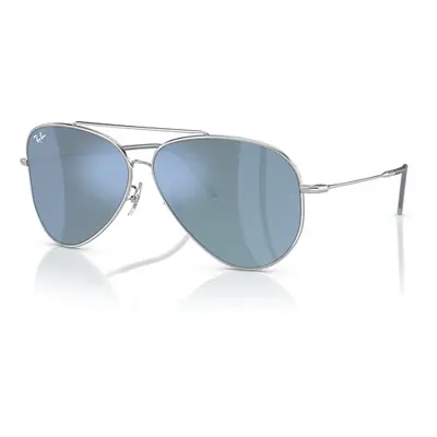 Ray-Ban Sunglasses Unisex Aviator Reverse - Silver Frame Blue Lenses 59-11