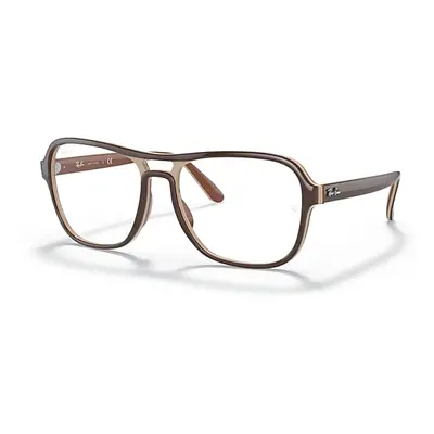 Ray-Ban Eyeglasses Unisex State Side Optics - Brown Frame Clear Lenses 58-17