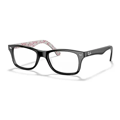 Ray-Ban Eyeglasses Unisex Rb5228 Optics - Black On White Frame Clear Lenses 55-17