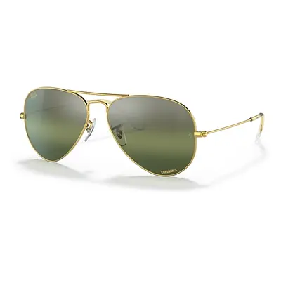 Ray-Ban Sunglasses Unisex Aviator Chromance - Gold Frame Silver Lenses Polarized 62-14