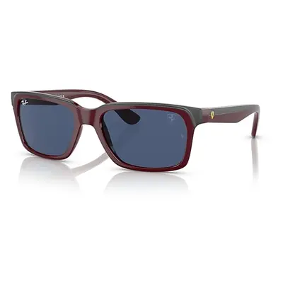 Ray-Ban Sunglasses Unisex Rb4393m Scuderia Ferrari Collection - Dark Red On Grey Frame Blue Lens