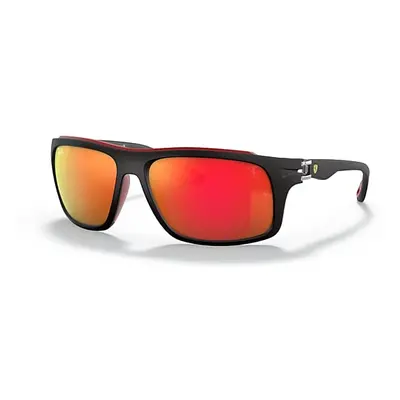 Ray-Ban Sunglasses Unisex Rb4364m Scuderia Ferrari Collection - Black Frame Red Lenses 60-17