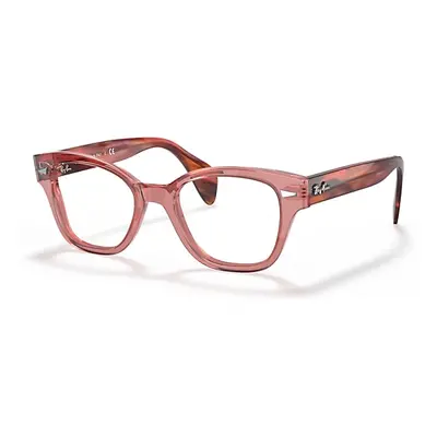 Ray-Ban Eyeglasses Unisex Rb0880 Optics - Striped Pink Havana Frame Clear Lenses 52-19