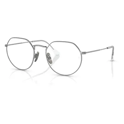 Ray-Ban Eyeglasses Unisex Jack Titanium Optics - Silver Frame Clear Lenses Polarized 51-20