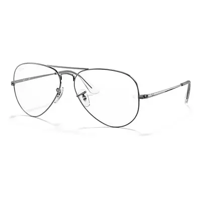 Ray-Ban Eyeglasses Unisex Aviator Optics - Gunmetal Frame Clear Lenses 58-14