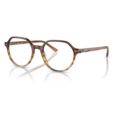 Ray-Ban Eyeglasses Unisex Thalia Optics - Striped Brown & Yellow Frame Clear Lenses Polarized 49