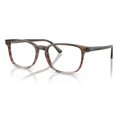 Ray-Ban Eyeglasses Unisex Rb5418 Optics - Striped Brown & Red Frame Clear Lenses Polarized 54-19