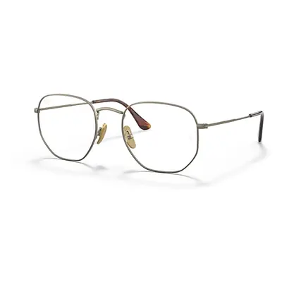 Ray-Ban Eyeglasses Unisex Hexagonal Titanium Optics - Gold Frame Clear Lenses Polarized 51-21