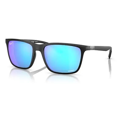 Ray-Ban Sunglasses Man Rb4385 - Black Frame Blue Lenses Polarized 58-18