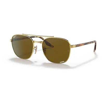 Ray-Ban Sunglasses Unisex Rb3688 - Yellow Havana Vintage Frame Brown Lenses Polarized 52-19