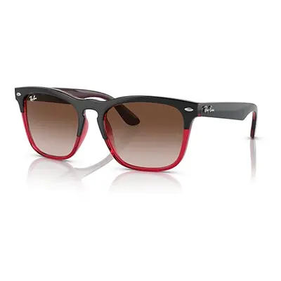 Ray-Ban Sunglasses Unisex Steve - Grey On Transparent Red Frame Brown Lenses 54-18