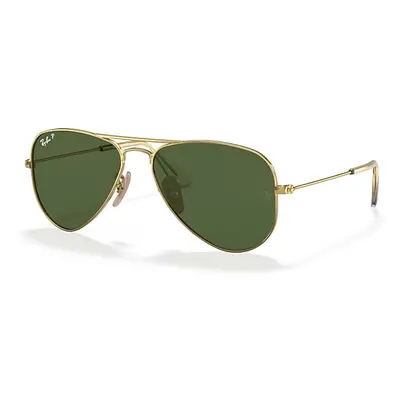 Ray-Ban Sunglasses Children Aviator Kids - Arista Gold Frame Green Lenses Polarized 52-14