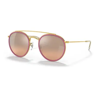 Ray-Ban Sunglasses Unisex Round Double Bridge - Gold Frame Pink Lenses 51-22