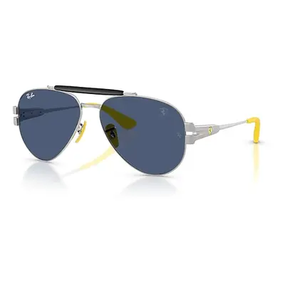 Ray-Ban Sunglasses Unisex Rb3762m Scuderia Ferrari Collection - Matte Silver Frame Blue Lenses 5