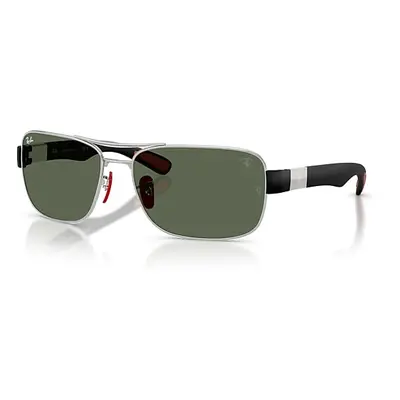 Ray-Ban Sunglasses Unisex Rb3763m Scuderia Ferrari Collection - Matte Black Frame Green Lenses 6