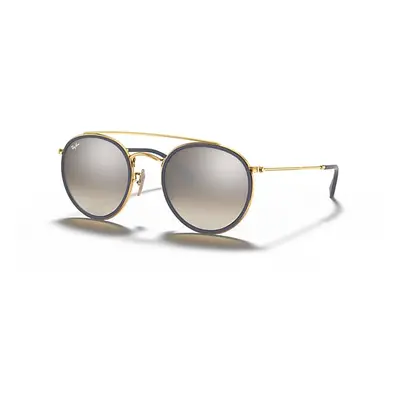 Ray-Ban Sunglasses Unisex Round Double Bridge - Arista Gold Frame Silver Lenses 51-22