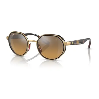 Ray-Ban Sunglasses Unisex Rb3703m Scuderia Ferrari Collection - Havana Frame Brown Lenses Polari