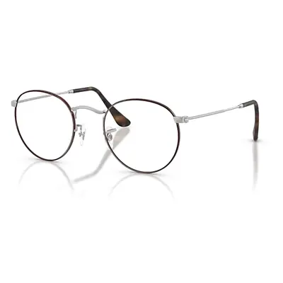 Ray-Ban Eyeglasses Unisex Round Metal Optics - Matte Silver Frame Clear Lenses 50-21