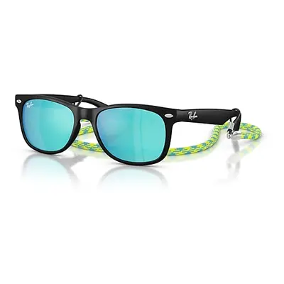 Ray-Ban Sunglasses Children New Wayfarer Kids Summer Capsule - Rubber Black Frame Blue Lenses 47