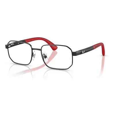 Ray-Ban Eyeglasses Unisex Rb1060 Optics Kids Bio-based - Black On Rubber Red Frame Clear Lenses 