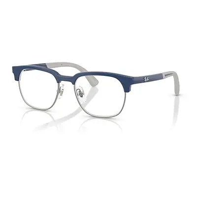 Ray-Ban Eyeglasses Unisex Rb1641 Optics Kids Bio-based - Blue On Rubber Grey Frame Clear Lenses 