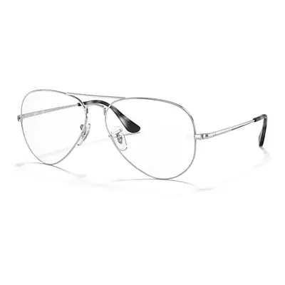 Ray-Ban Eyeglasses Unisex Aviator Optics - Silver Frame Clear Lenses 55-14