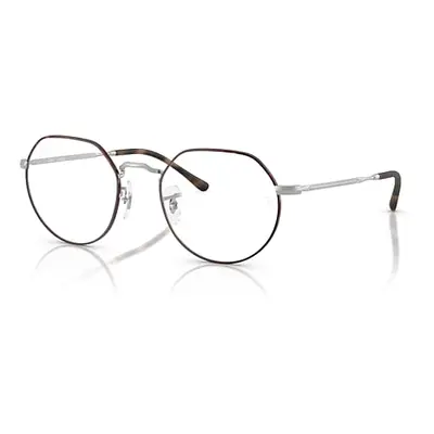 Ray-Ban Eyeglasses Unisex Jack Optics - Matte Silver Frame Clear Lenses Polarized 49-20