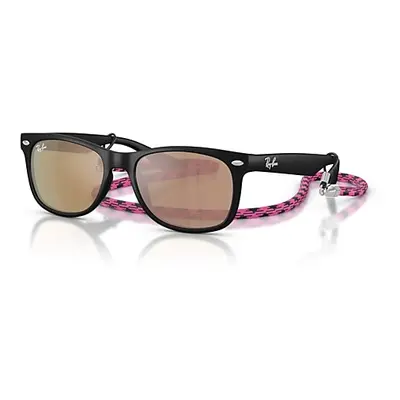 Ray-Ban Sunglasses Children New Wayfarer Kids Summer Capsule - Rubber Black Frame Pink Lenses 47