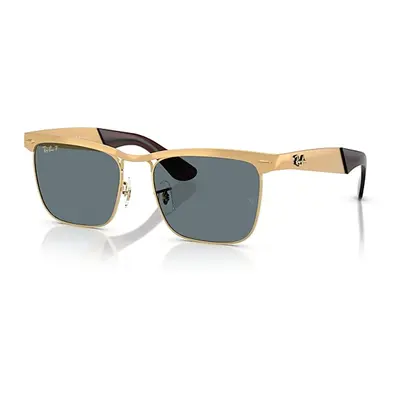 Ray-Ban Sunglasses Unisex Wayfarer Deluxe - Sandblasted Legend Gold Frame Blue Lenses Polarized 