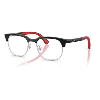 Ray-Ban Eyeglasses Unisex Rb1641 Optics Kids Bio-based - Black On Rubber Red Frame Clear Lenses 