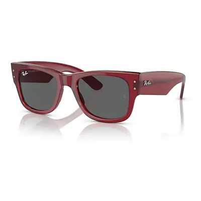 Ray-Ban Sunglasses Unisex Mega Wayfarer Bio-based - Transparent Red Frame Grey Lenses 51-21