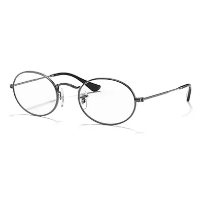 Ray-Ban Eyeglasses Unisex Oval Optics - Gunmetal Frame Clear Lenses 48-21