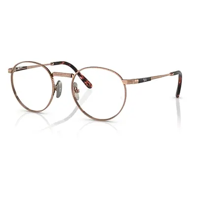 Ray-Ban Eyeglasses Unisex Round II Titanium Optics - Gold Frame Clear Lenses Polarized 50-20