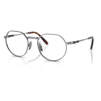 Ray-Ban Eyeglasses Unisex Jack II Titanium Optics - Silver Frame Clear Lenses Polarized 51-20