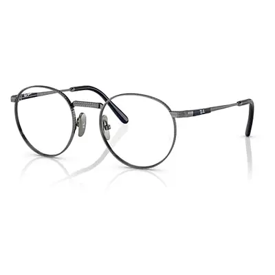 Ray-Ban Eyeglasses Unisex Round II Titanium Optics - Gunmetal Frame Clear Lenses Polarized 50-20