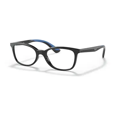 Ray-Ban Eyeglasses Children Rb1586 Optics Kids - Black On Blue Frame Clear Lenses Polarized 49-1