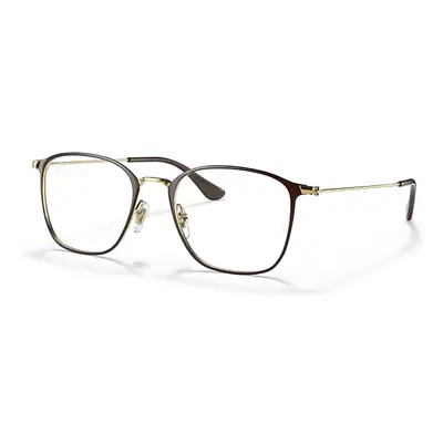 Ray-Ban Eyeglasses Unisex Rb6466 Optics - Gold Frame Clear Lenses 51-19