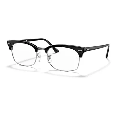 Ray-Ban Eyeglasses Unisex Clubmaster Square Optics - Shiny Black Frame Clear Lenses 52-21