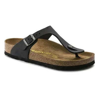 Birkenstock Gizeh Oiled Leather Black Regular Fit