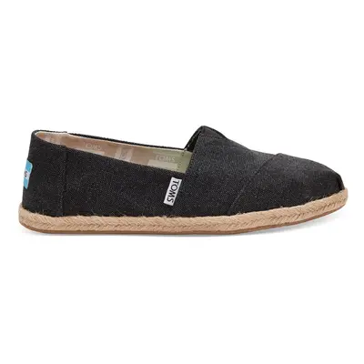 Toms Black Washed Canvas Alpargata