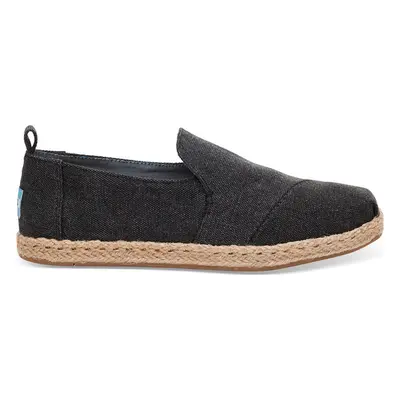 Toms Alpargatas Black Washed Canvas Deconstructed