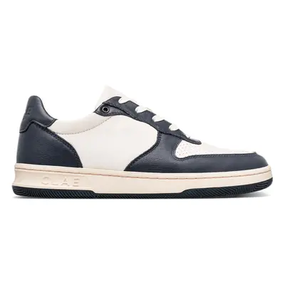 Clae Malone Navy Leather Off-White