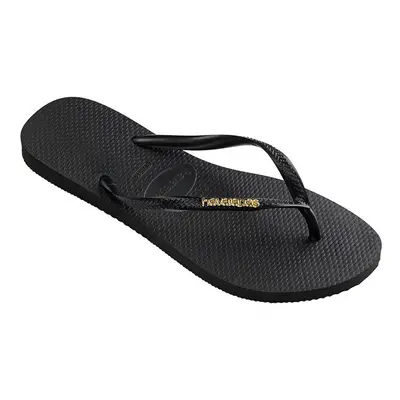 Havaianas Slim Logo Metallic Black Gold