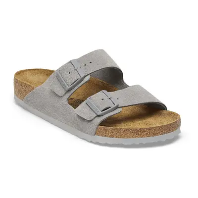 Birkenstock Arizona Suede Leather Narrow Fit Stone Coin