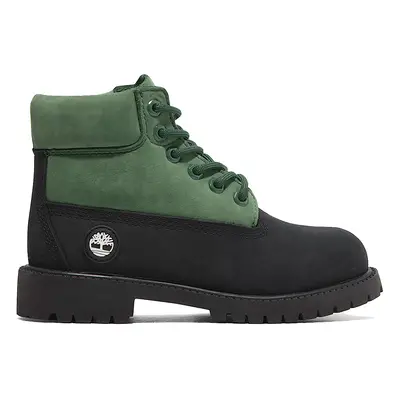 Timberland In Premium WP Boot Junior Black Nubuck Green