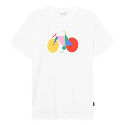 Dedicated T-shirt Stockholm Paper Cut Bike White