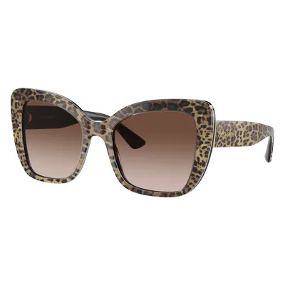 Dolce&Gabbana Woman Sunglass DG4348 - Frame color: Leo Brown On Black, Lens color: Brown Gradie