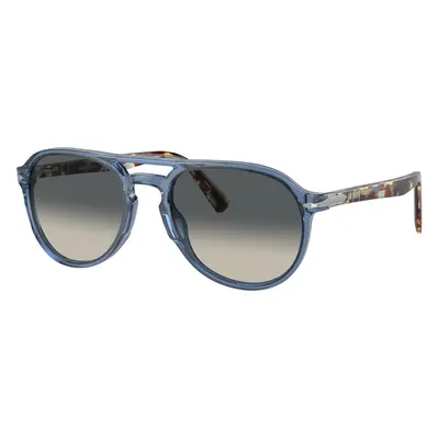 Persol Unisex Sunglass PO3235S - Frame color: Transparent Navy, Lens color: Light Grey Gradient