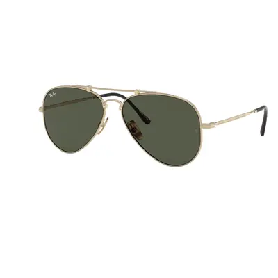 Ray-Ban Unisex Sunglass RB8125 Aviator Titanium - Frame color: Gold, Lens color: Dark Green